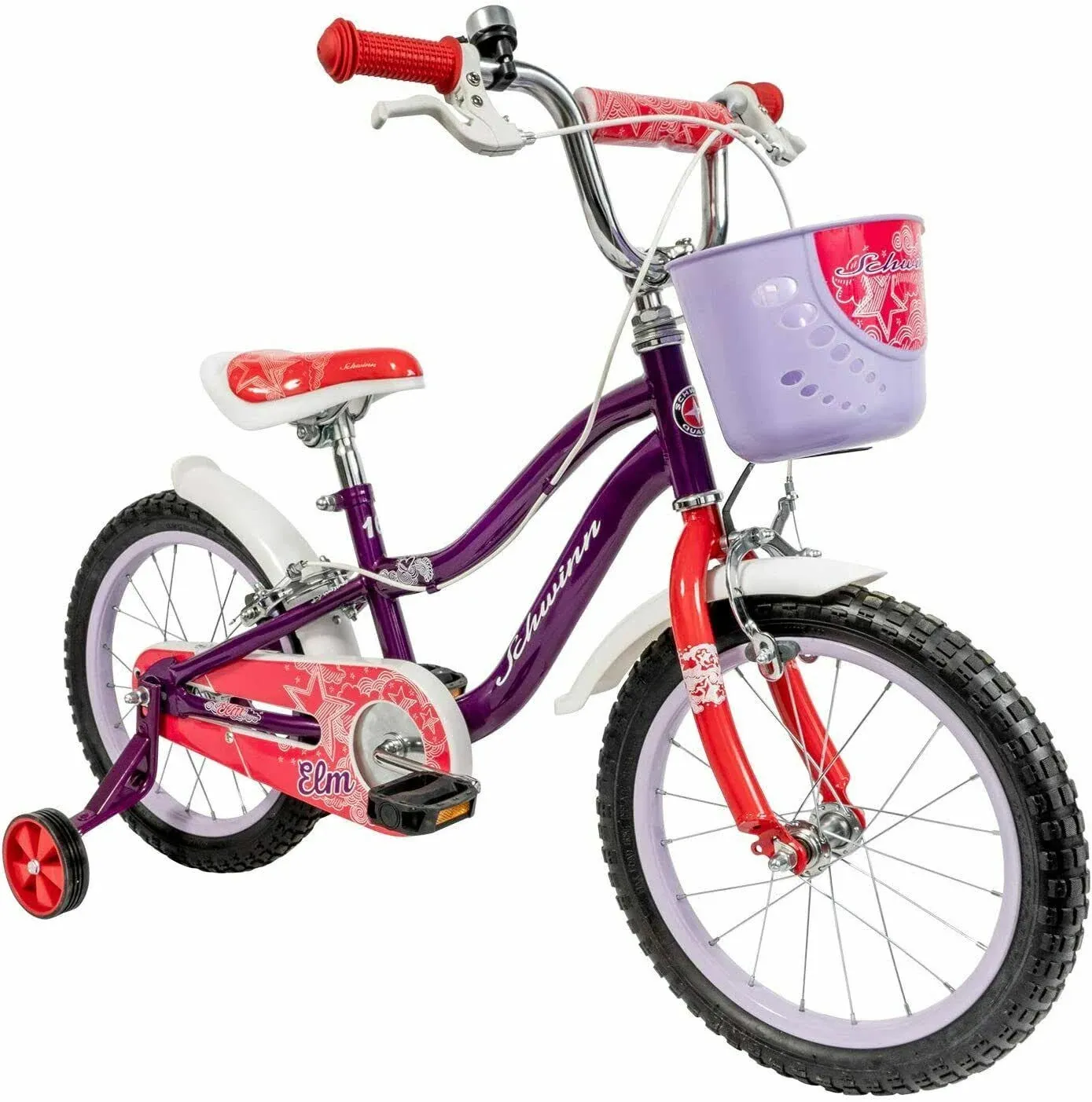 Schwinn Elm Girls Bike for Toddlers and Kids, 16-inch Wheels, Purple