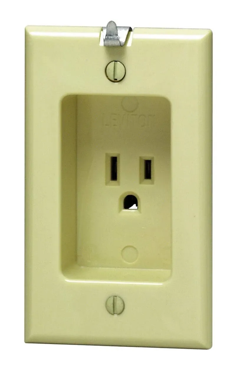 Leviton Single Receptacle White Recessed Clock Outlet 688-W