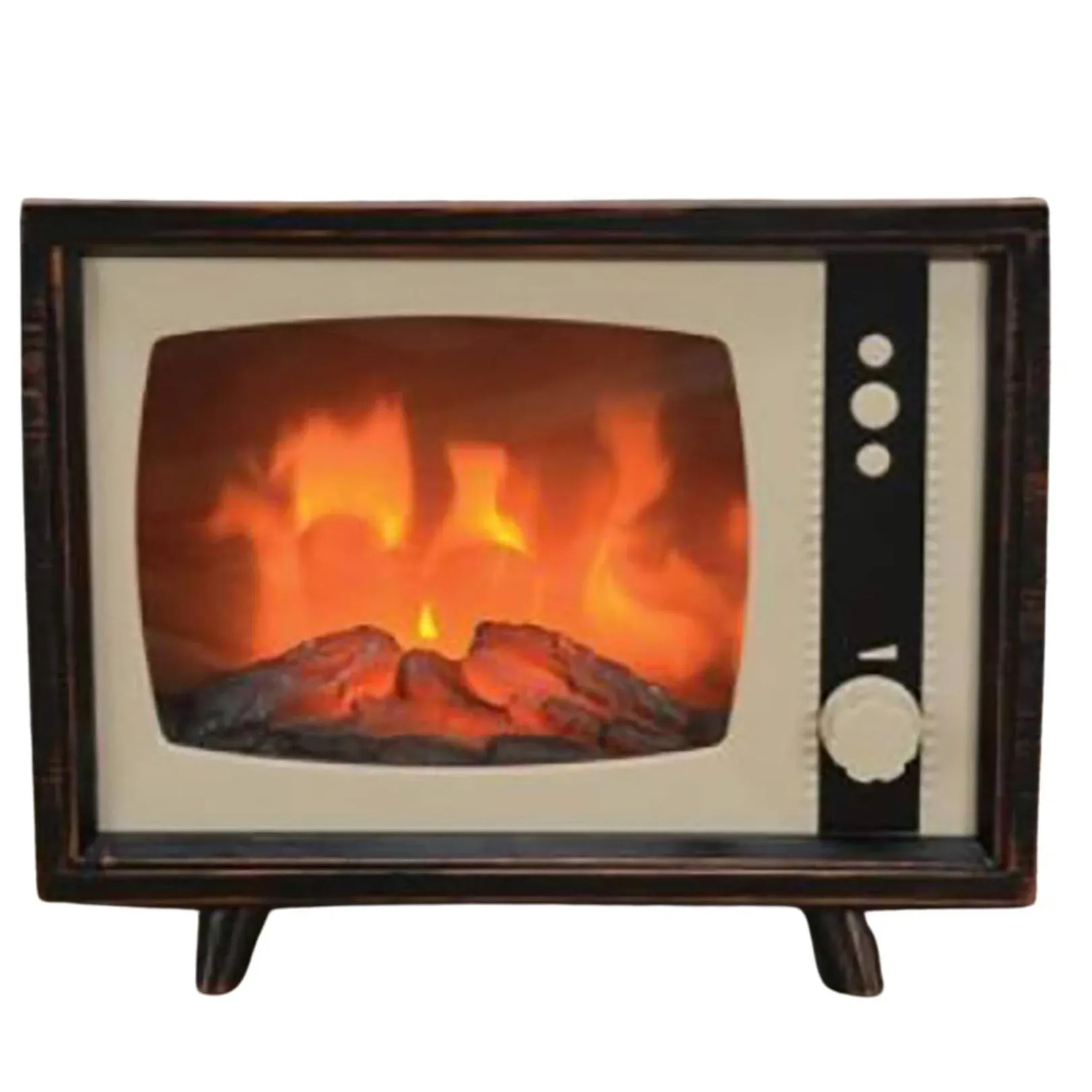 ELYYT Retro Flame TV - 11" LED Fireplace Effect Lends Home A Cozy Feel