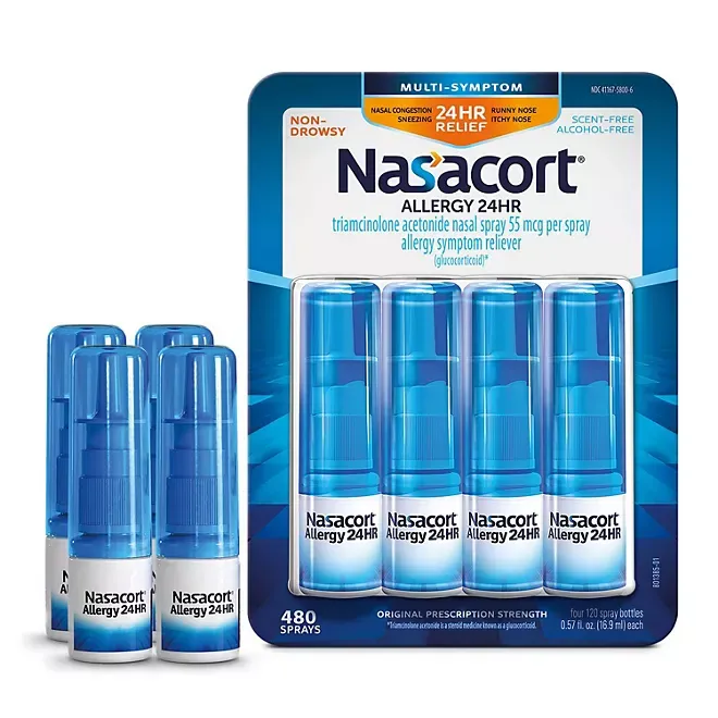 Nasacort Allergy 24 Hour, 0.57 Fluid Ounce, ApMpGI 4 Pack (120 Sprays/pack)