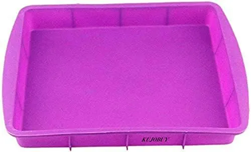 KUJOBUY Silicone Rectangular Cake Pans Mold Bakeware Bread Baking Pan Non Stick ...