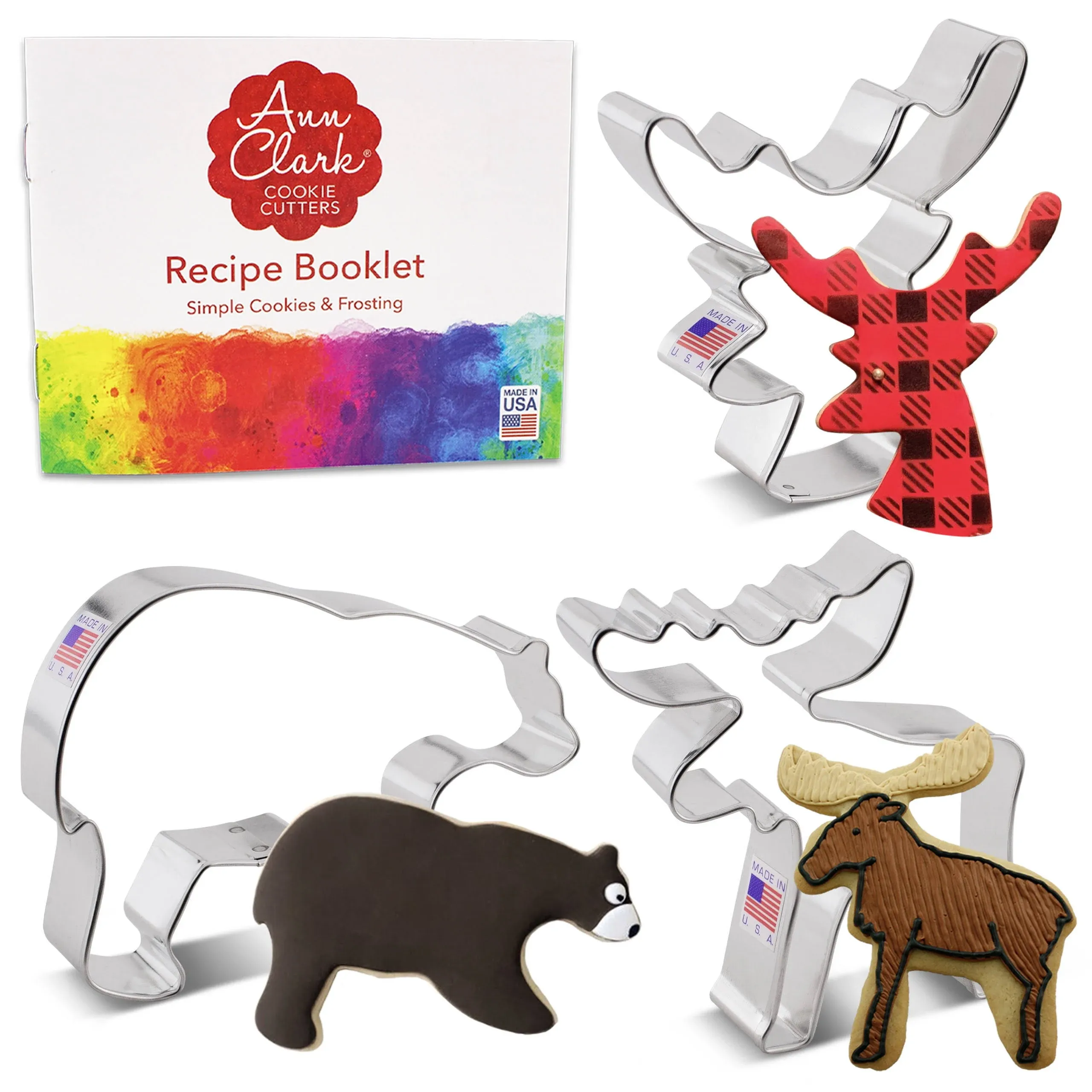 Ann Clark Cookie Cutters 3 Piece Hunting Cookie Cutter Set with Recipe Booklet ...