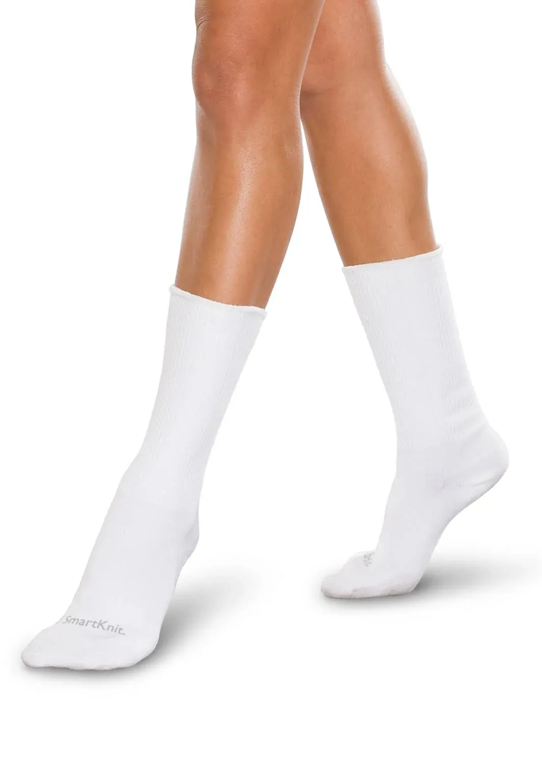 Smartknit Seamless Diabetic Socks (White) Small