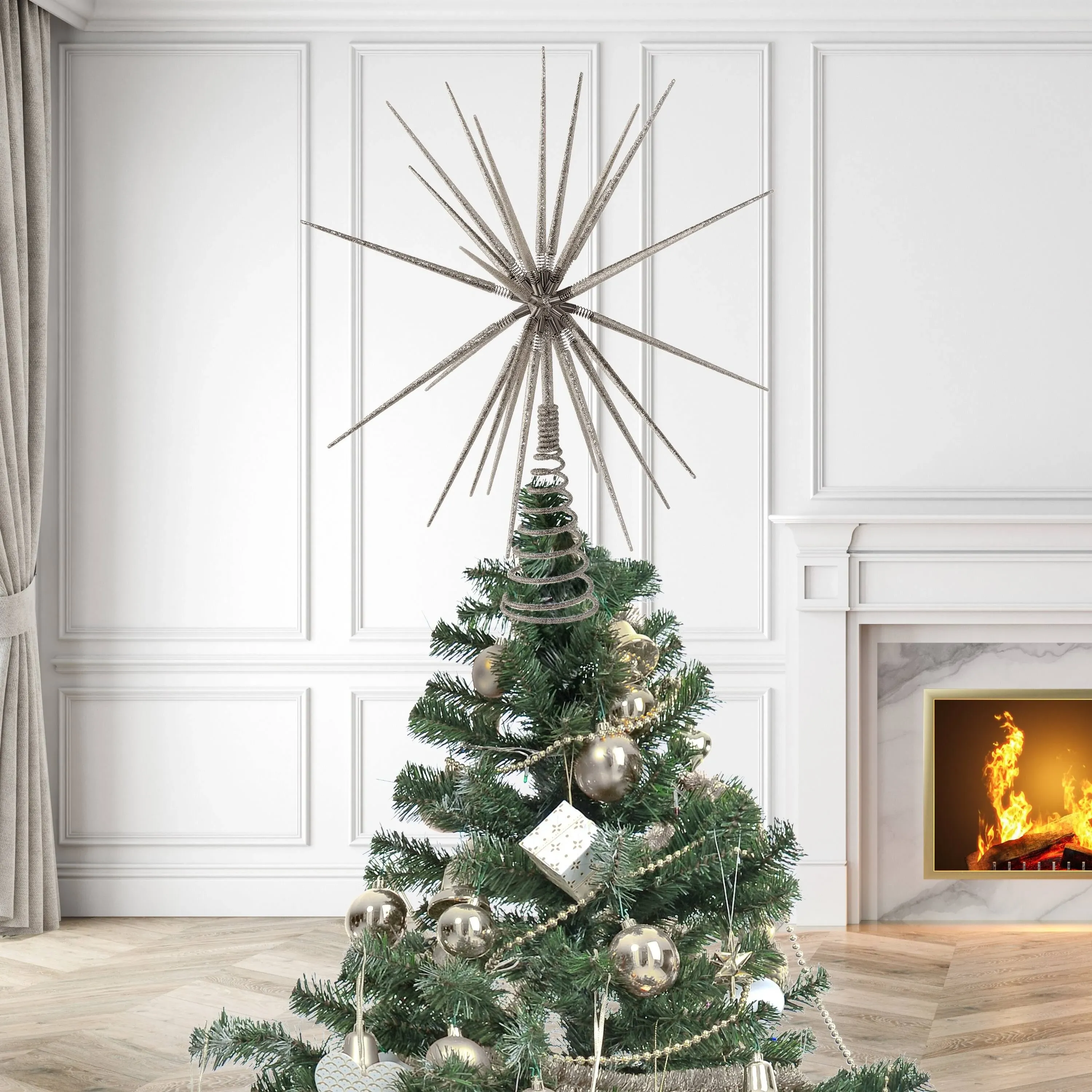 Regency International 16" Starburst Tree Topper- Foldable Silver