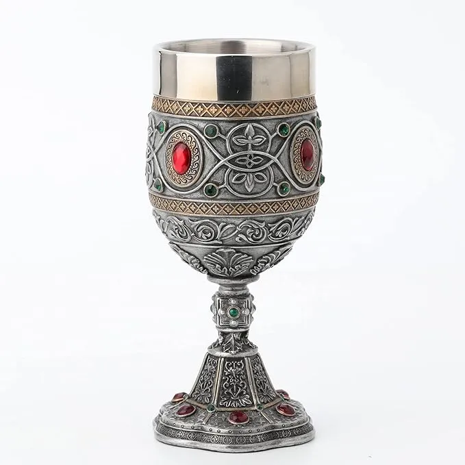 Rhinestone Jeweled Holy Grail Chalice, 6 1/2 Inch