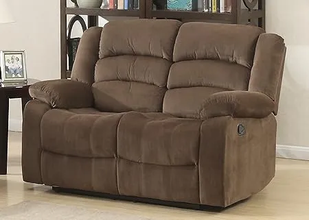 AC Pacific Bill Modern Upholstered Living Room Manual Recliner with Padded Pillow Top Armrests &amp;