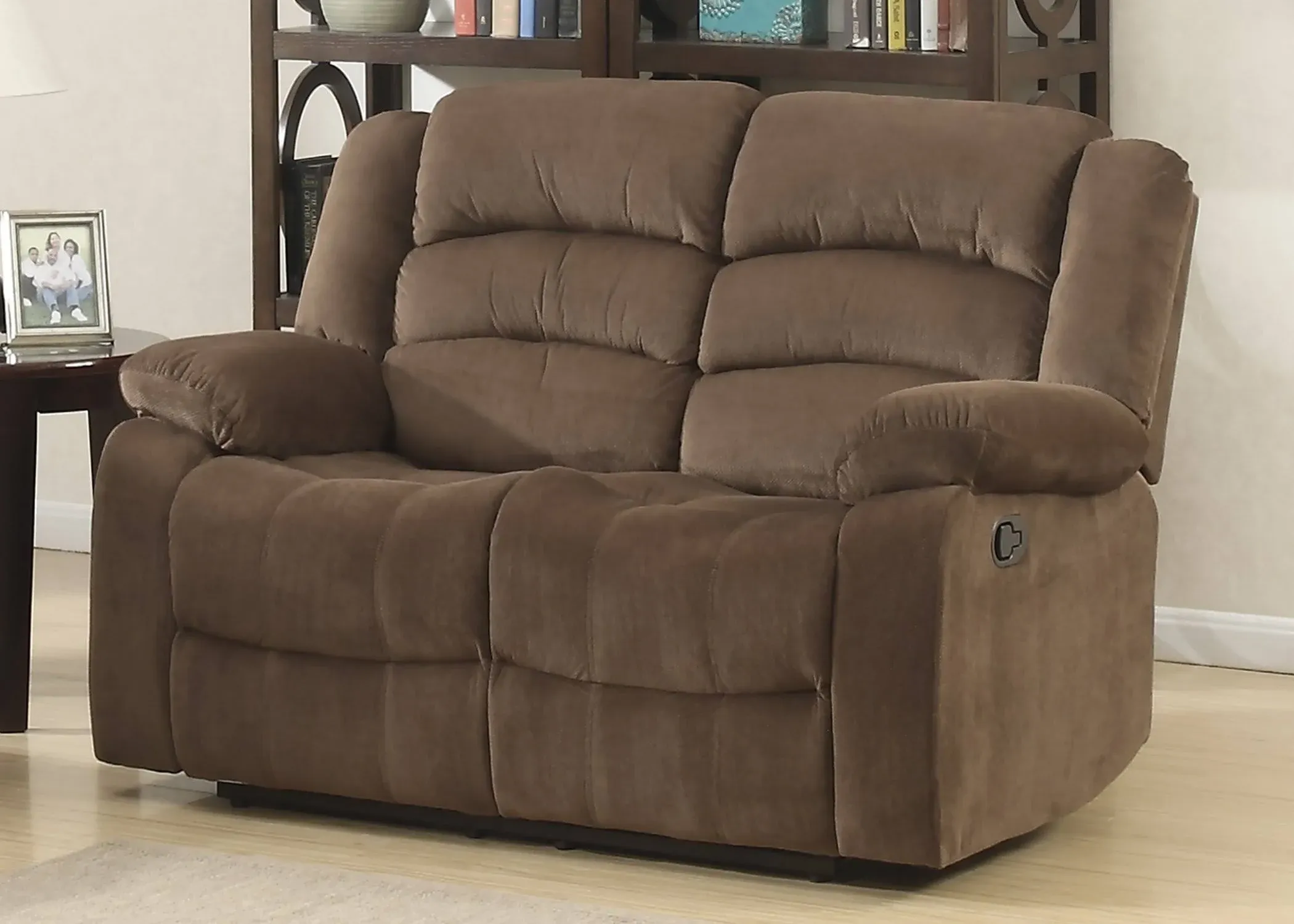 AC Pacific Bill Modern Upholstered Living Room Manual Recliner with Padded Pillow Top Armrests &amp;