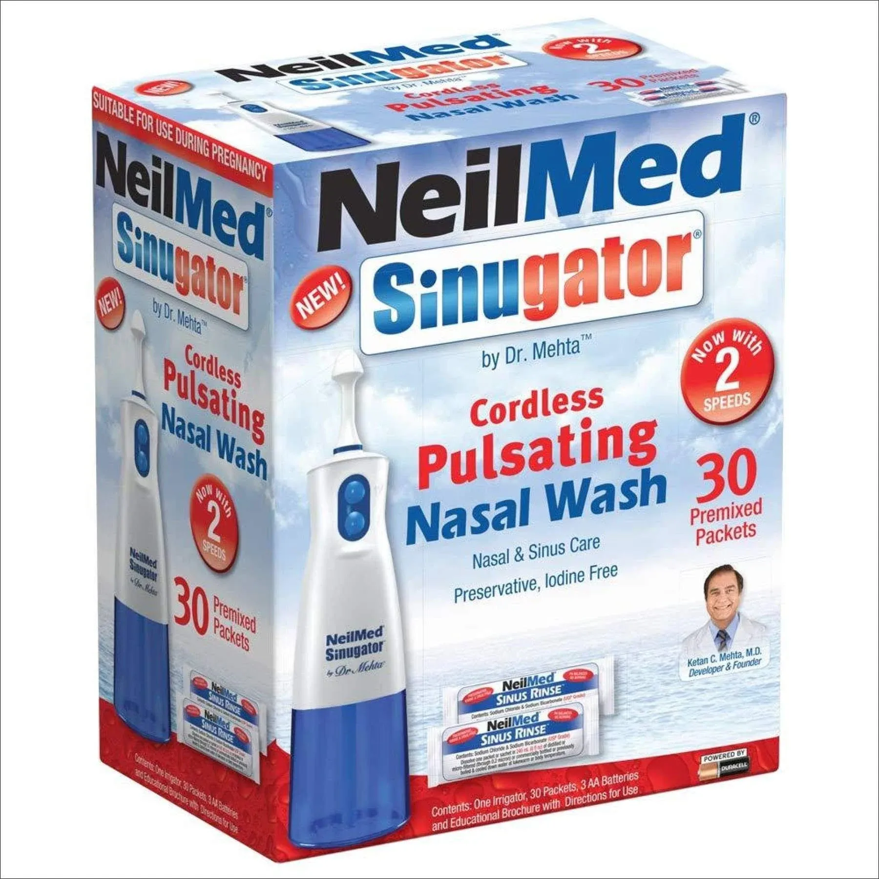 NeilMed Sinugator Pulsating Nasal Wash - 30 pack