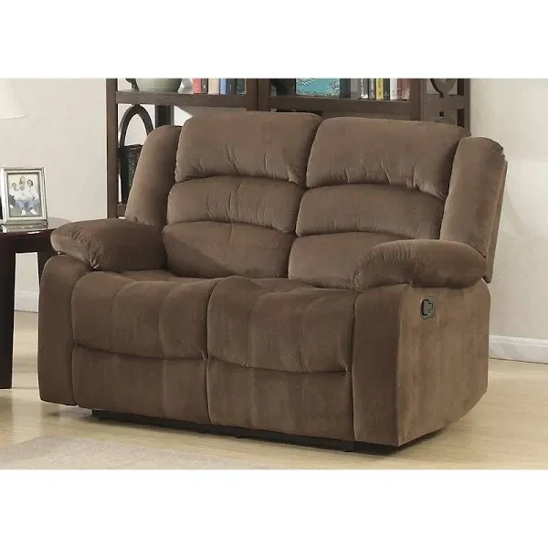 AC Pacific Bill Contemporary Brown Reclining Loveseat