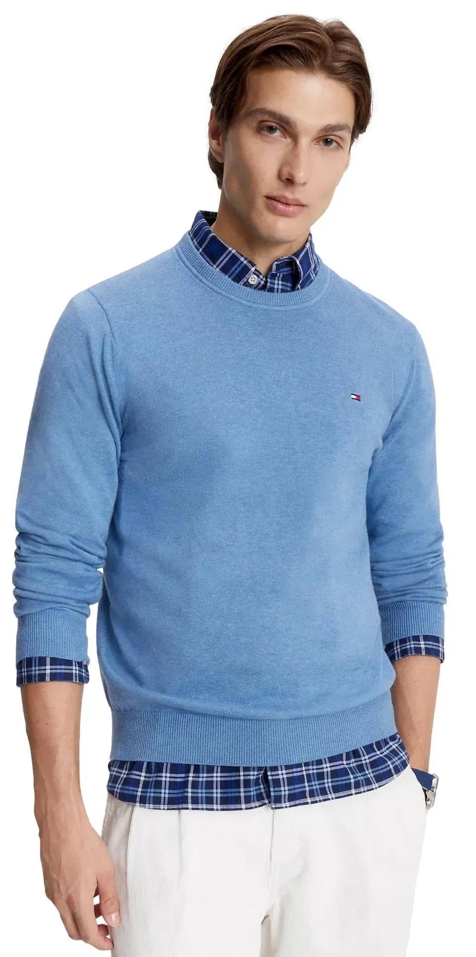 Tommy Hilfiger Men's Signature Solid Crewneck Pullover Sweater 2024 Collection