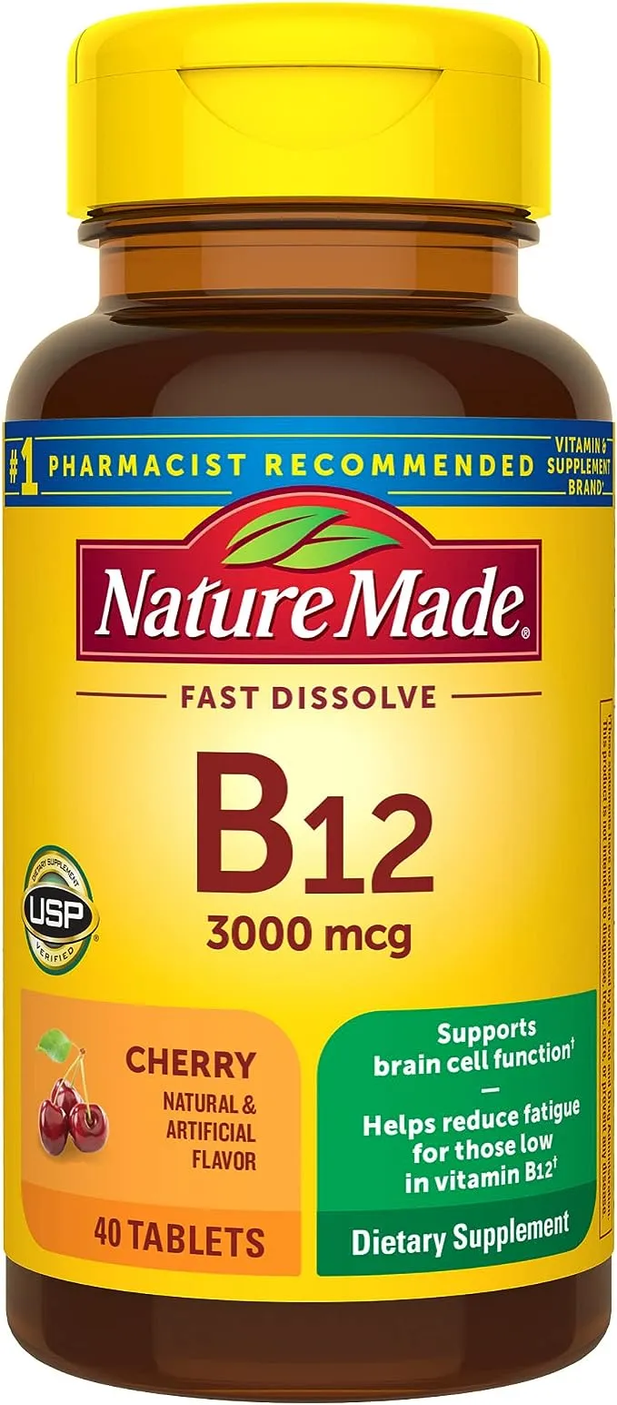 Nature Made Vitamin B12 1000 mcg, Easy to Take Sublingual B12 for Energy Metabolism Support, 150 Sugar Free Fast Dissolve Tablets, 150 Day Supply