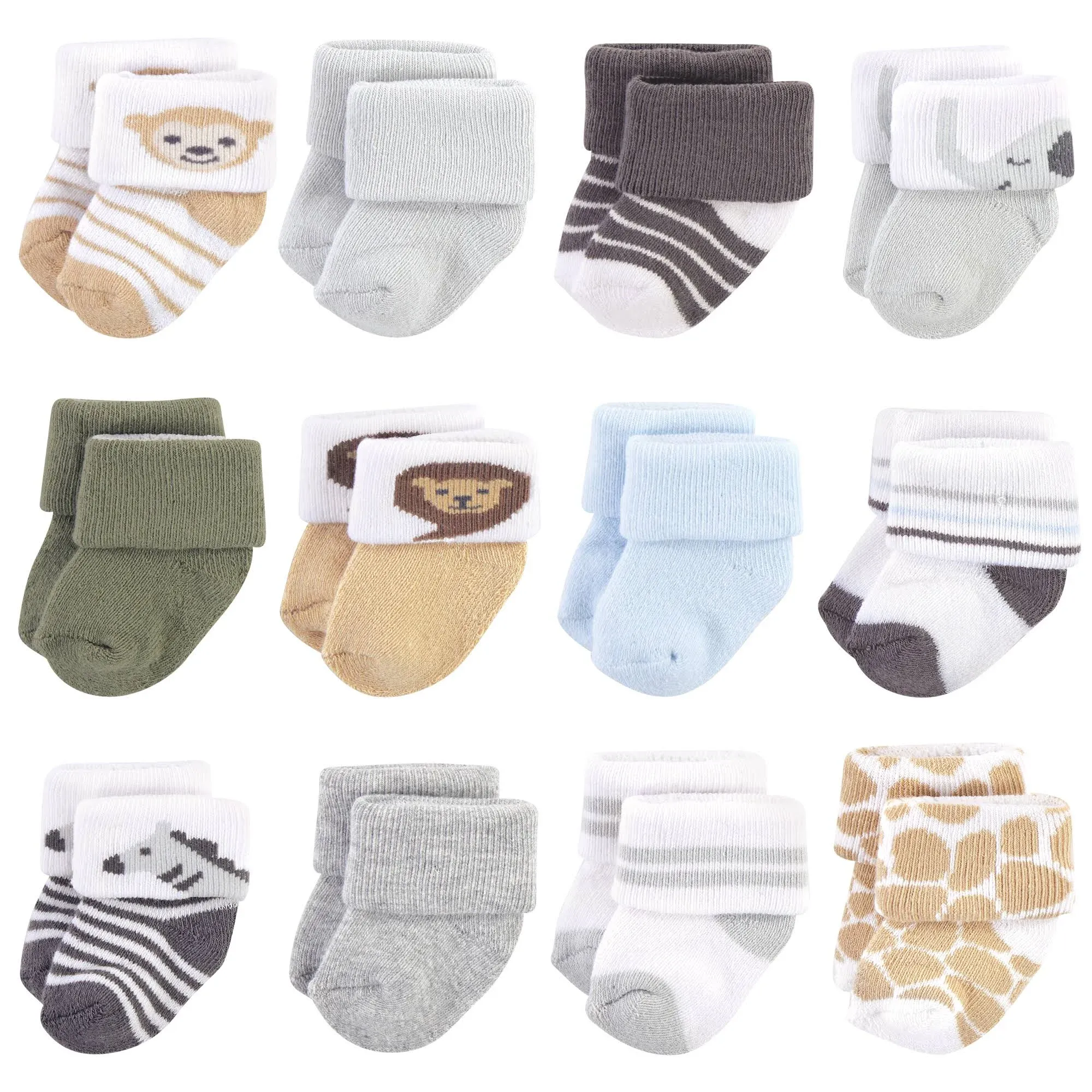 Hudson Baby Baby Girls' Cotton Rich Newborn and Terry Socks