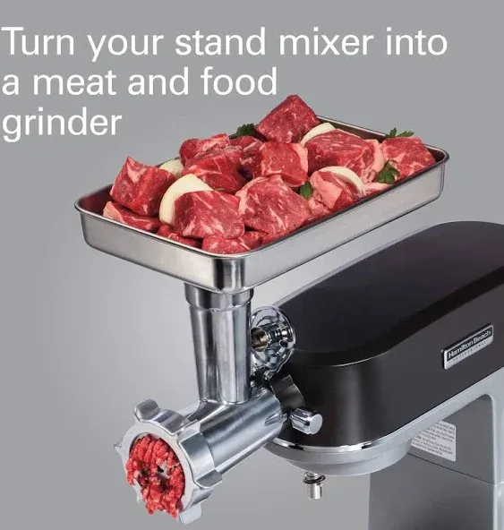 HAMILTON BEACH PROFESSIONAL 63245 Stand Mixer Specialty Metal Meat and Food Grinder Attachment Set, STAINLESS STEEL