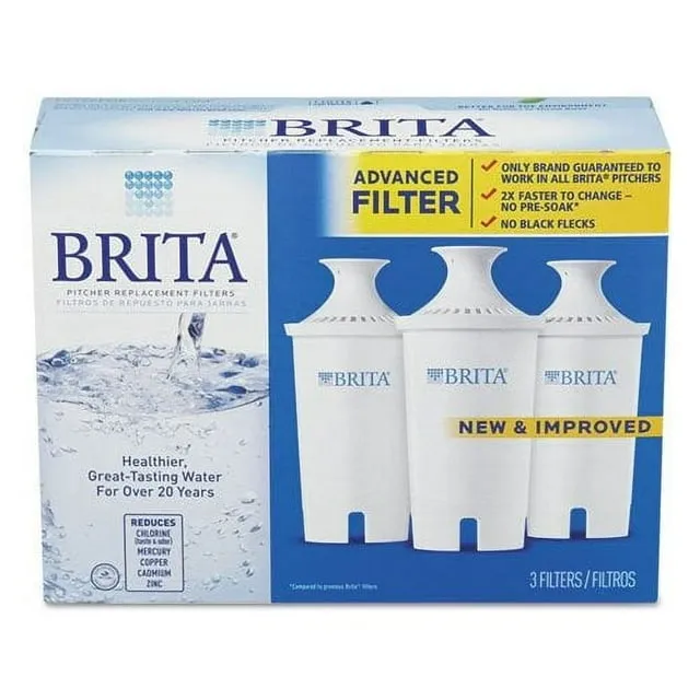 Brita Water Pitcher Replacement Filters, White 3 ea