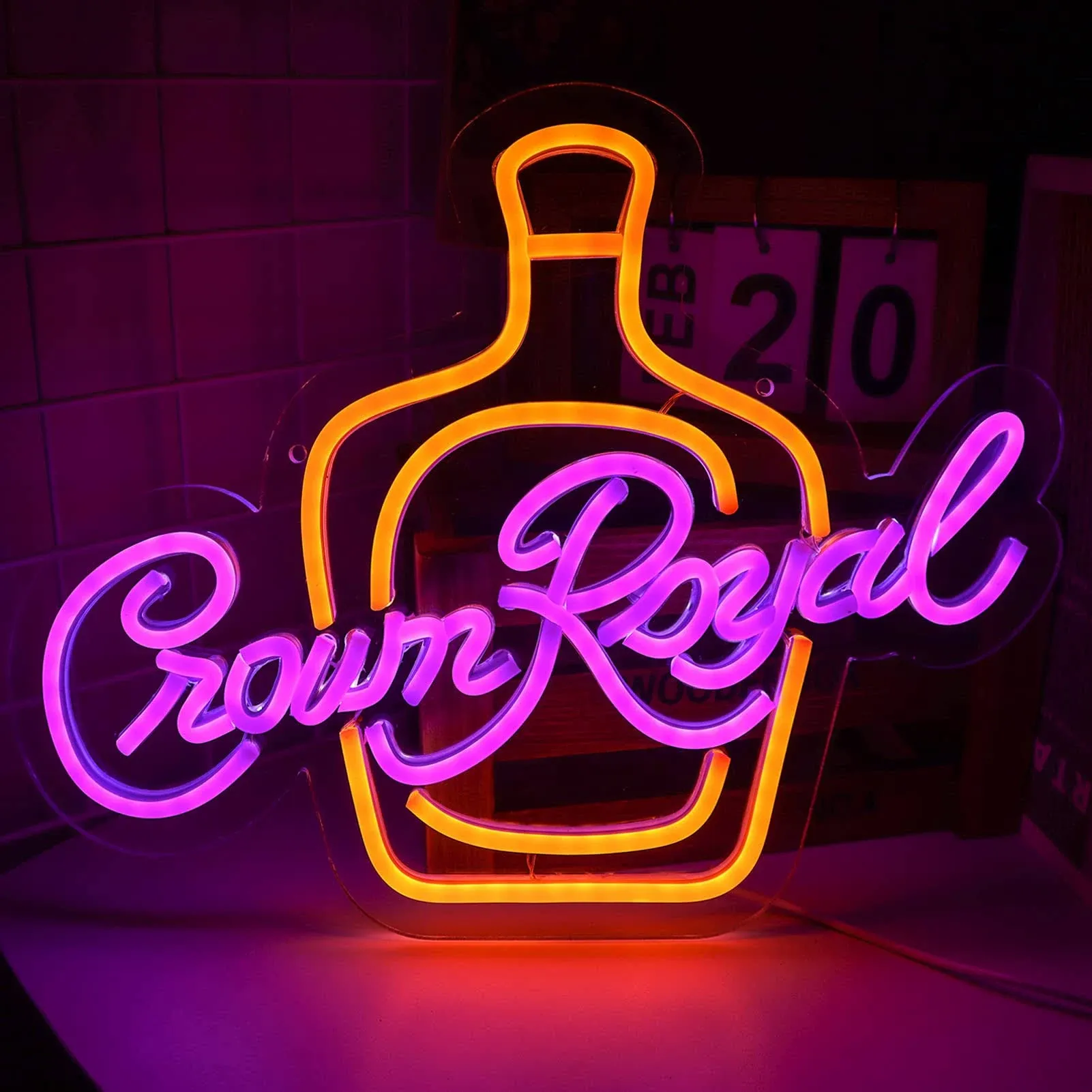 Vinray Crown Canadian Whiskey Neon Sign