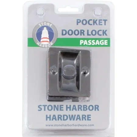 Premium Square Pocket Door Lock Passage (Hall/Closet) Latch Clear Pack Vintage Bronze by Stone Harbor Hardware