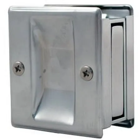 Square Pocket Door Lock Passage (Hall/Closet) Latch Satin Chrome by Stone Harbor Hardware