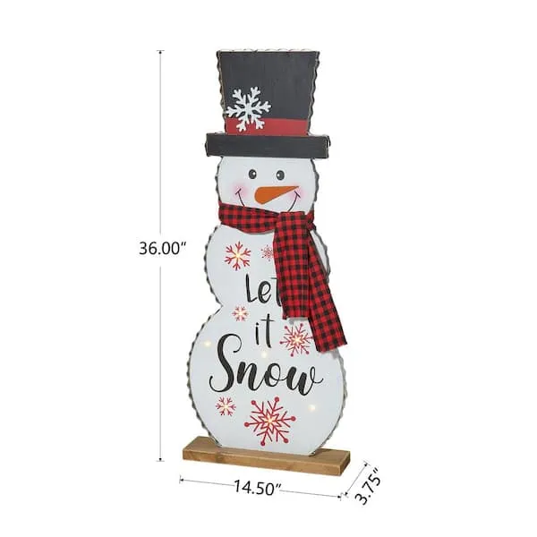 Glitzhome Snowman Porch Decor