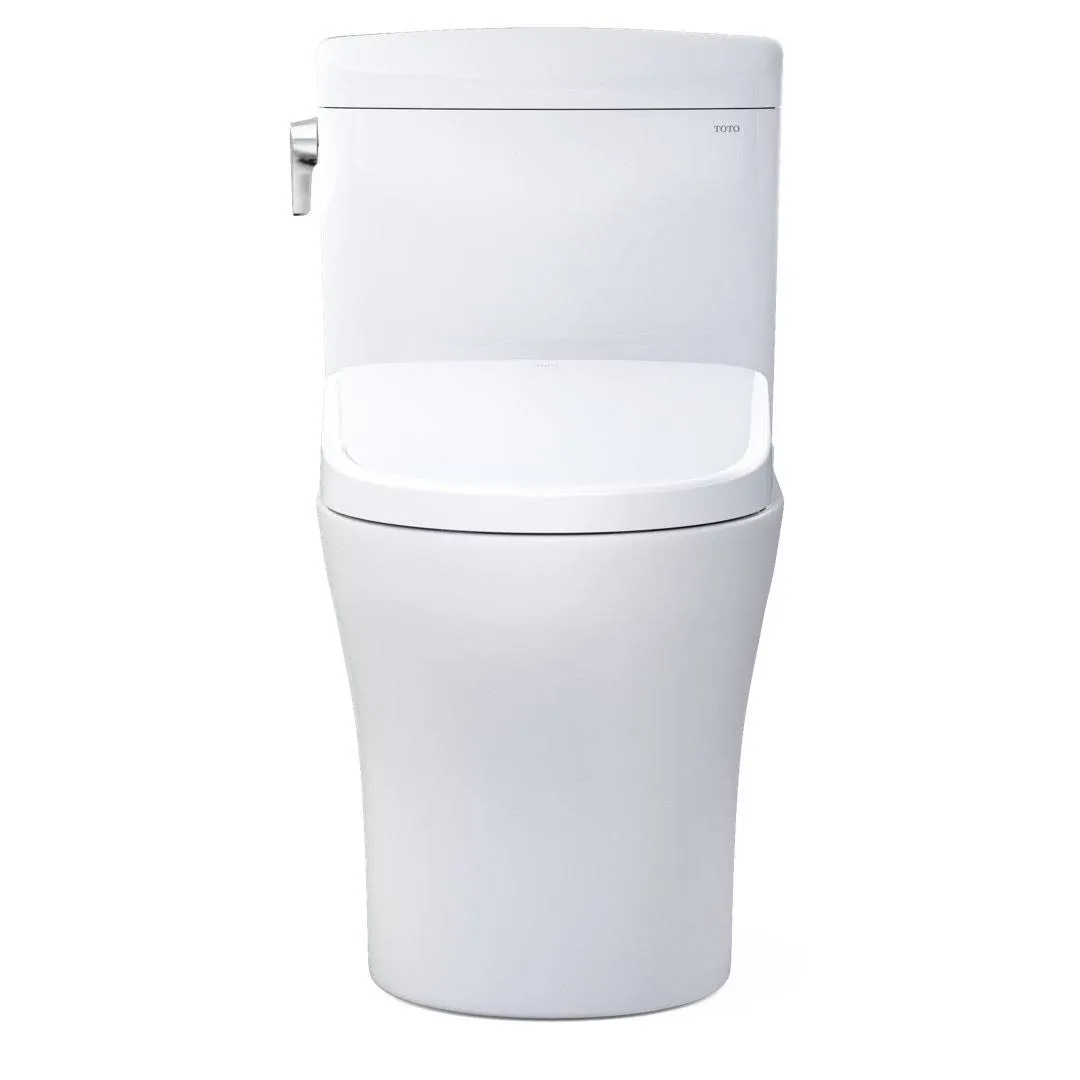 Toto MW4364736CEMFGN#01 Aquia IV WASHLET+ 0.9/1.28 GPF Cube Two-Piece Elongated Dual Flush Toilet with S7A Contemporary Bidet Seat in Cotton White