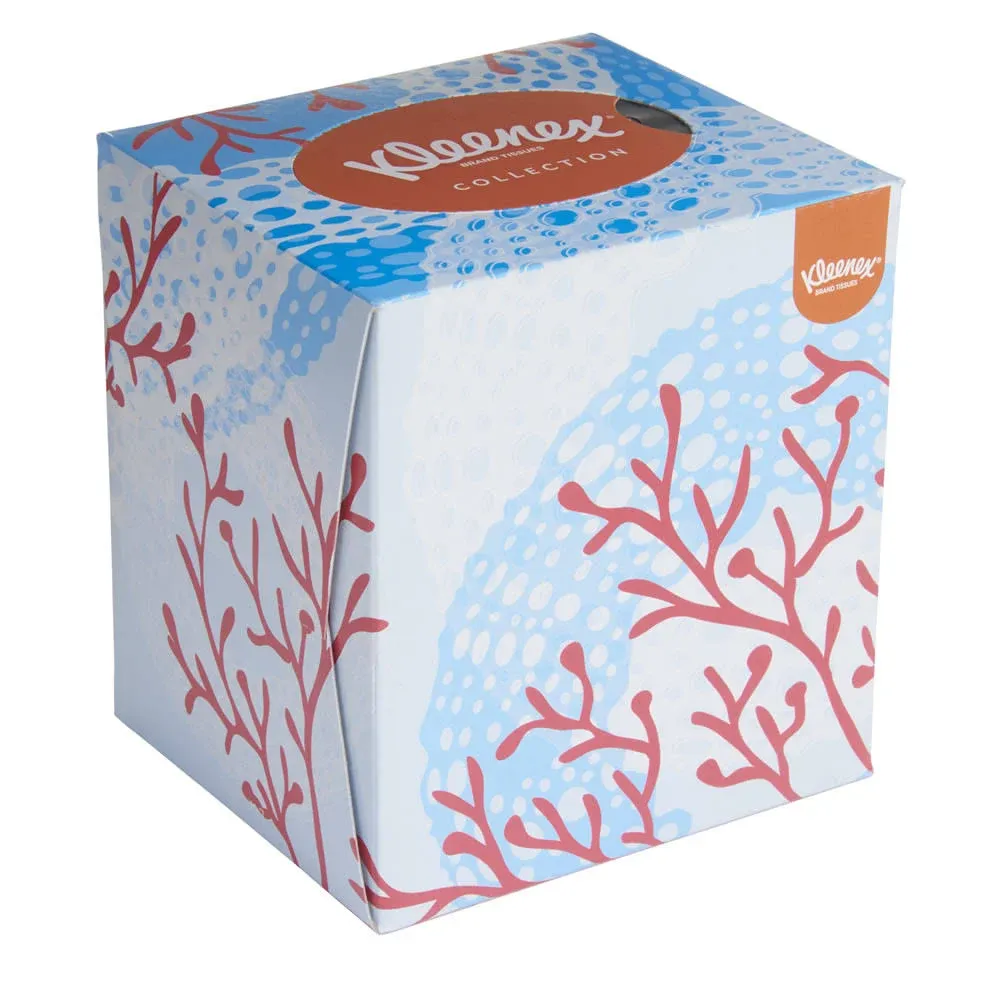 Kleenex Cube Tissues, Ultra Soft Facial Tissues 56 Count (Pack of 3), White 