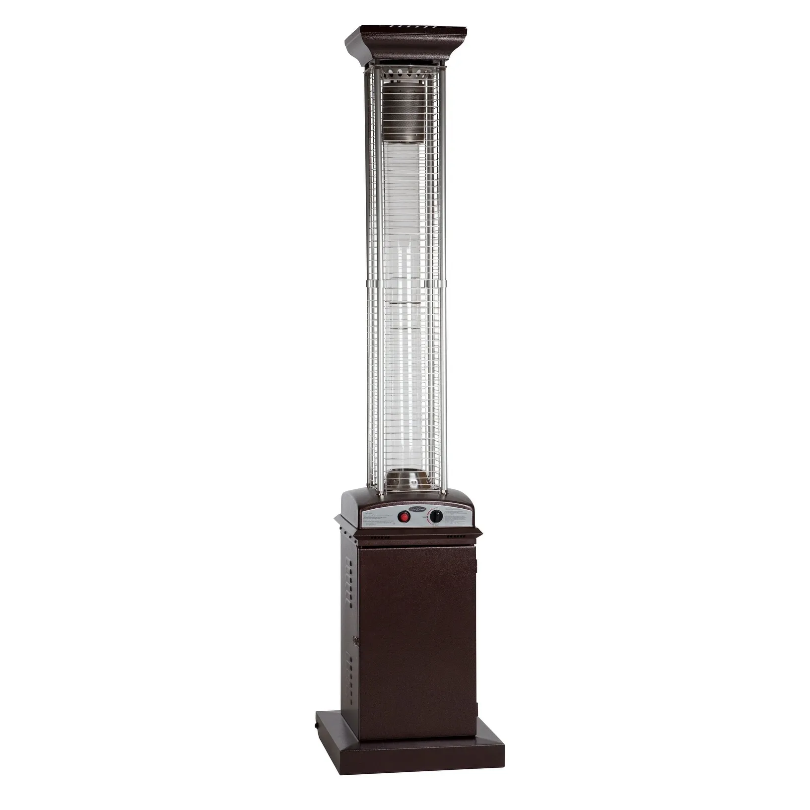 Hammered Bronze Finish Square Flame Patio Heater - N/A