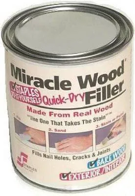 Staples 903 Miracle Wood Wood Filler, Putty, Strong Solvent, Natural, 1 lb