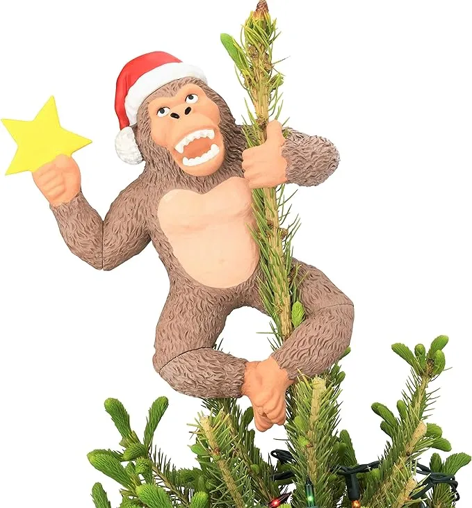 Tree Buddees King Kong Climbing The Tree Funny Christmas Tree Topper - Large 10&quot;