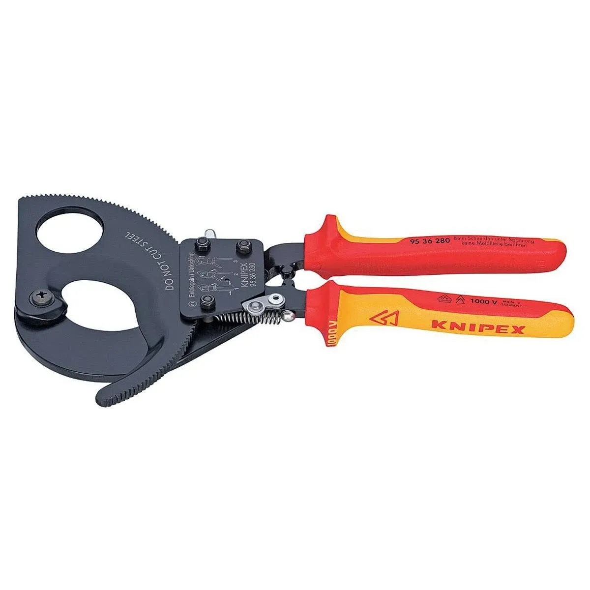 Knipex Insulated Ratcheting Cable Cutter,11" 95 36 280 SBA