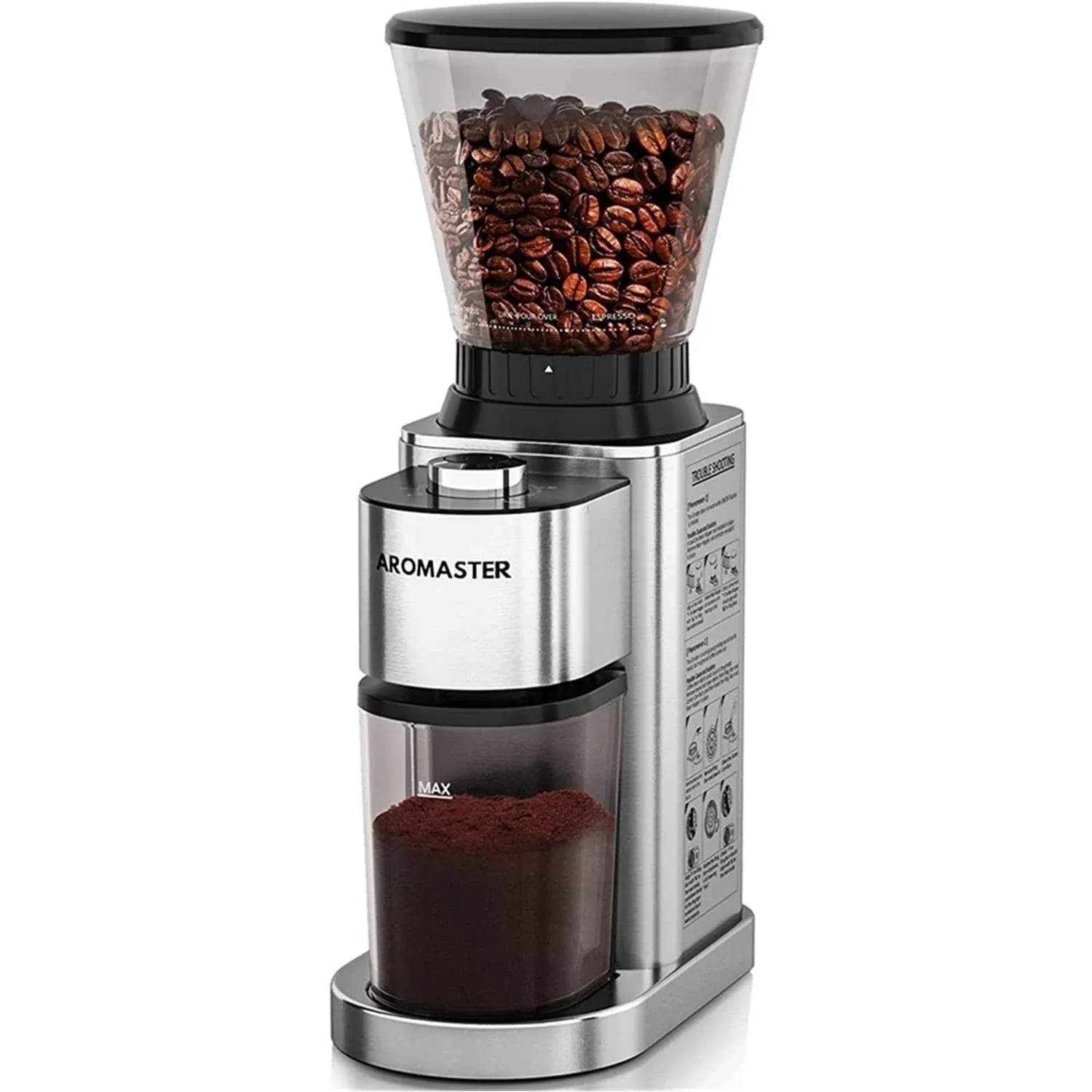 Aromaster Burr Coffee Grinder,Conical Coffee Grinder,Stainless Steel Coffee Bean