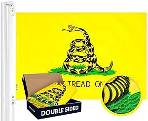 Gadsden (Dont Tread On Me) Flag 210D Embroidered Polyester 3x5 Ft - Double Sided 3ply