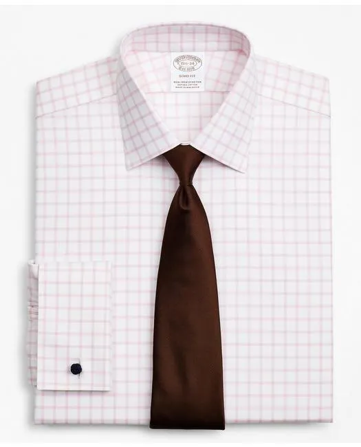 Stretch Soho Extra-Slim-Fit Dress Shirt, Non-Iron Twill Ainsley Collar French Cuff Grid Check