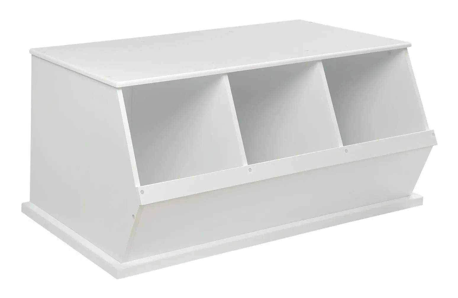 Badger Basket 37 in. W x 17 in. H x 19 in. D White Stackable 3-Storage Cubbies 09778