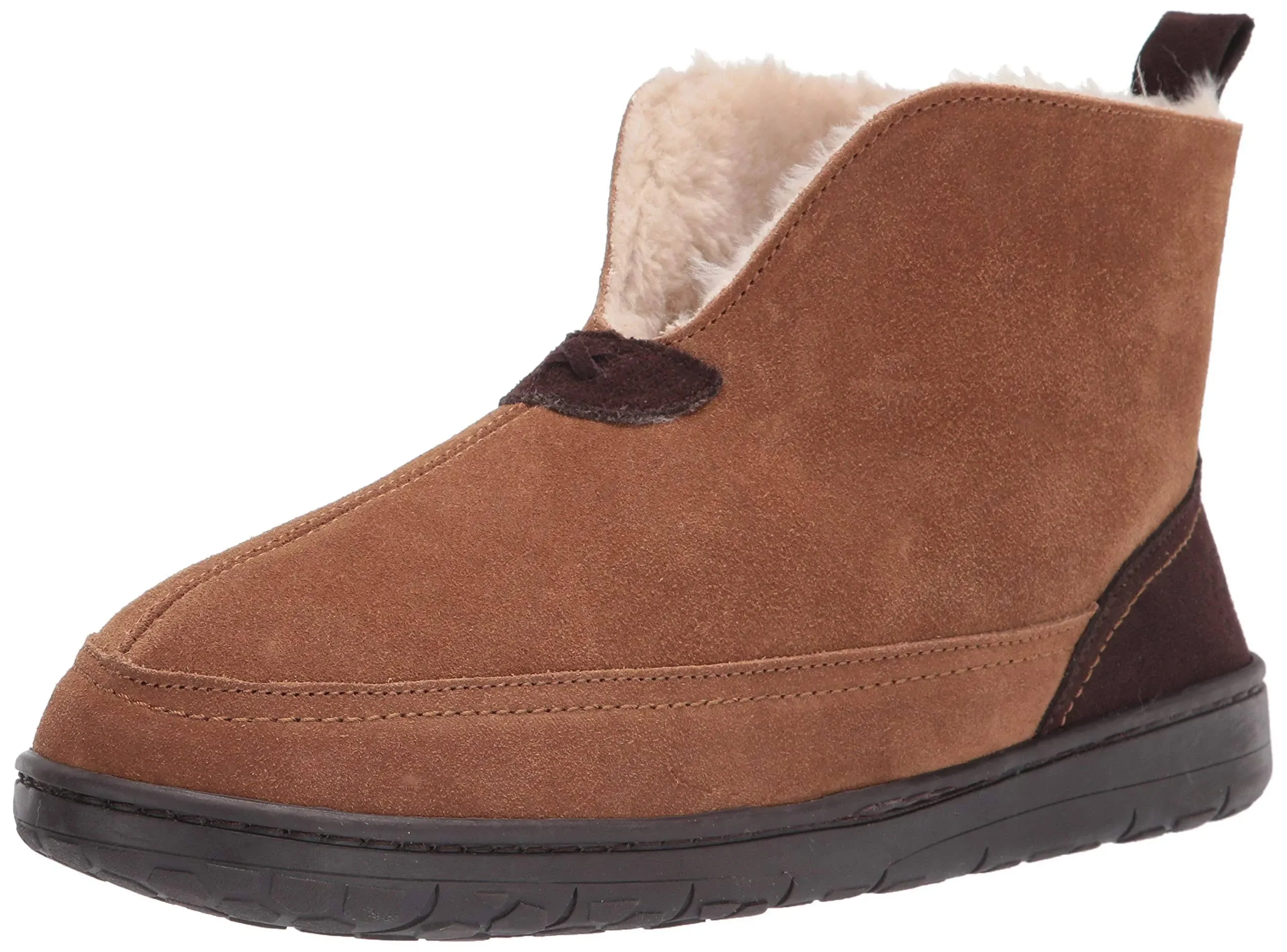 Dearfoams Men's Suede Notch Boot Slipper