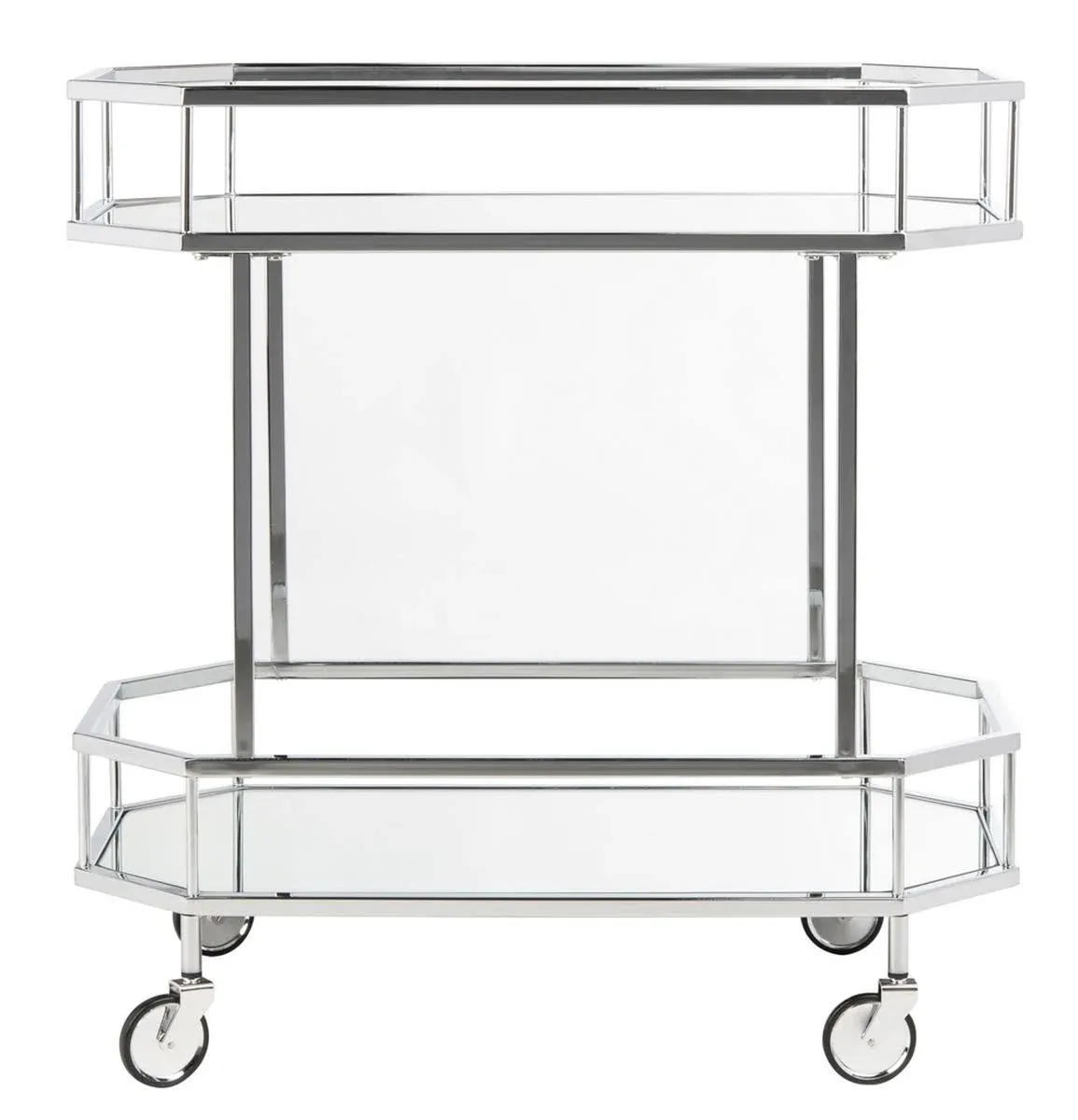 Silva 2 Tier Octagon\xa0Bar Cart/Rose Gold