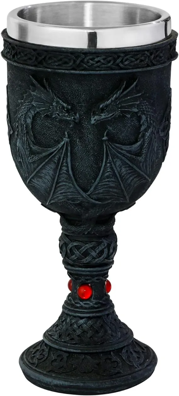 Medieval Dark-Night Dragon Goblet - Dungeons &amp; Dragons Gifts Game Ideas of Th...