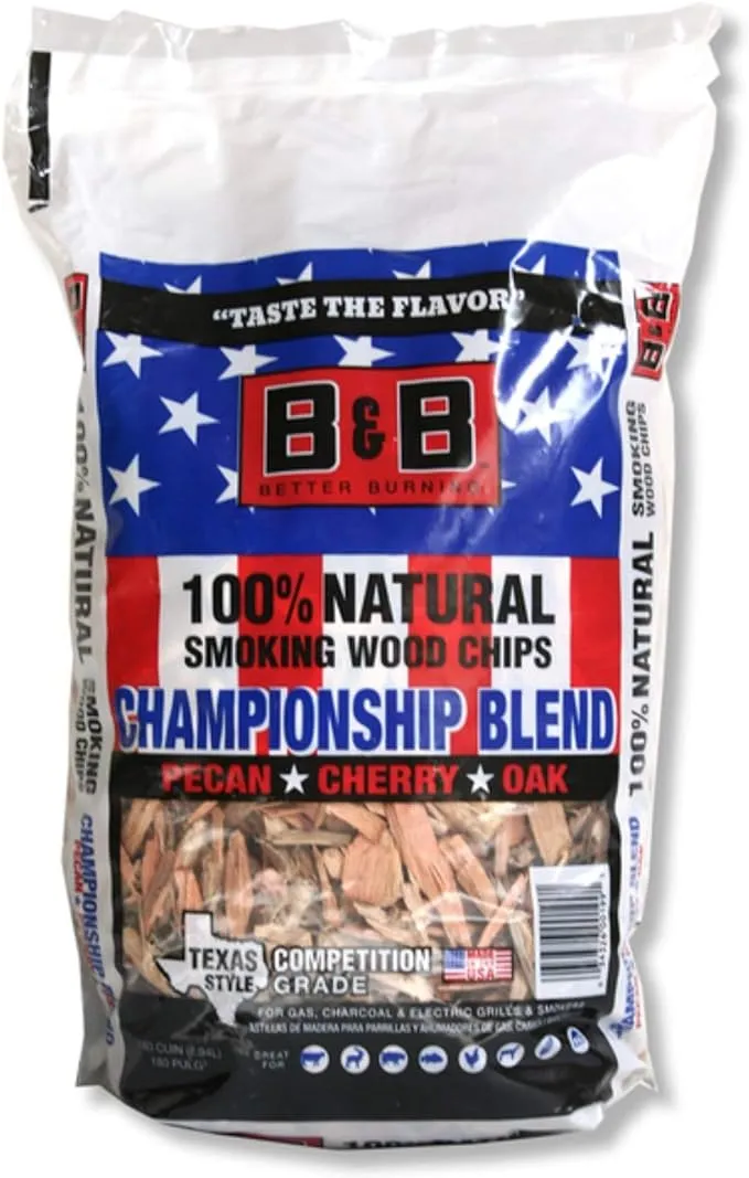 B&B Charcoal 199 Wood Smoking Chips Championship All Natural Cherry Oak Blend 180 cu in