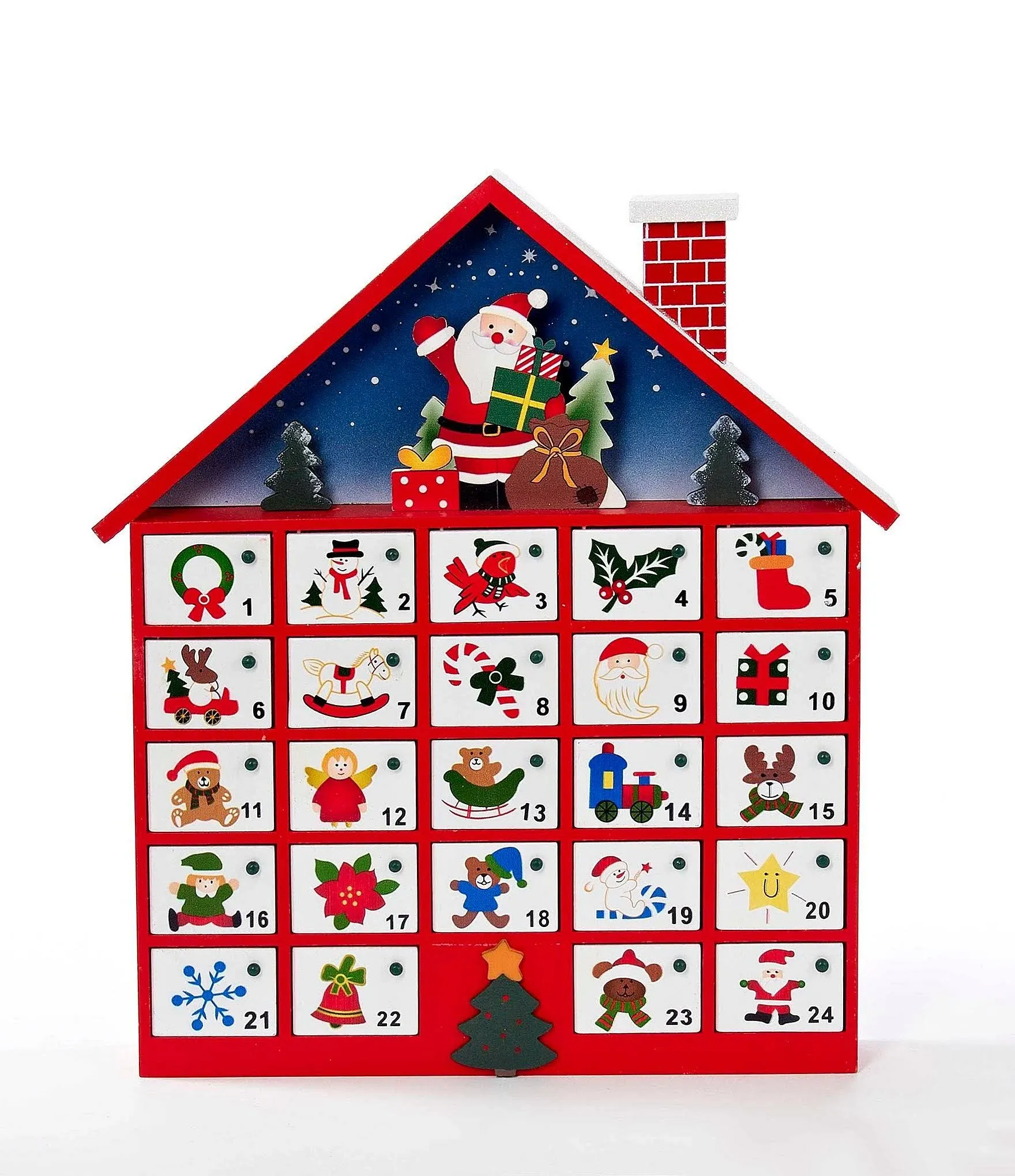 Kurt Adler 16 in. Wooden Advent Calendar