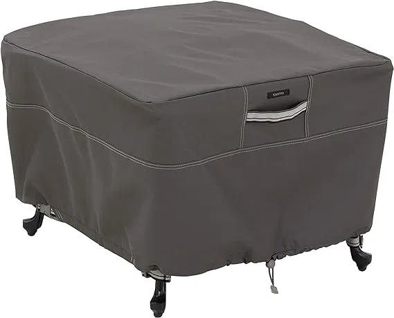 Classic Accessories Ravenna Water-Resistant 21 Inch Square Patio Ottoman/Table Cover, Outdoor Table Cover