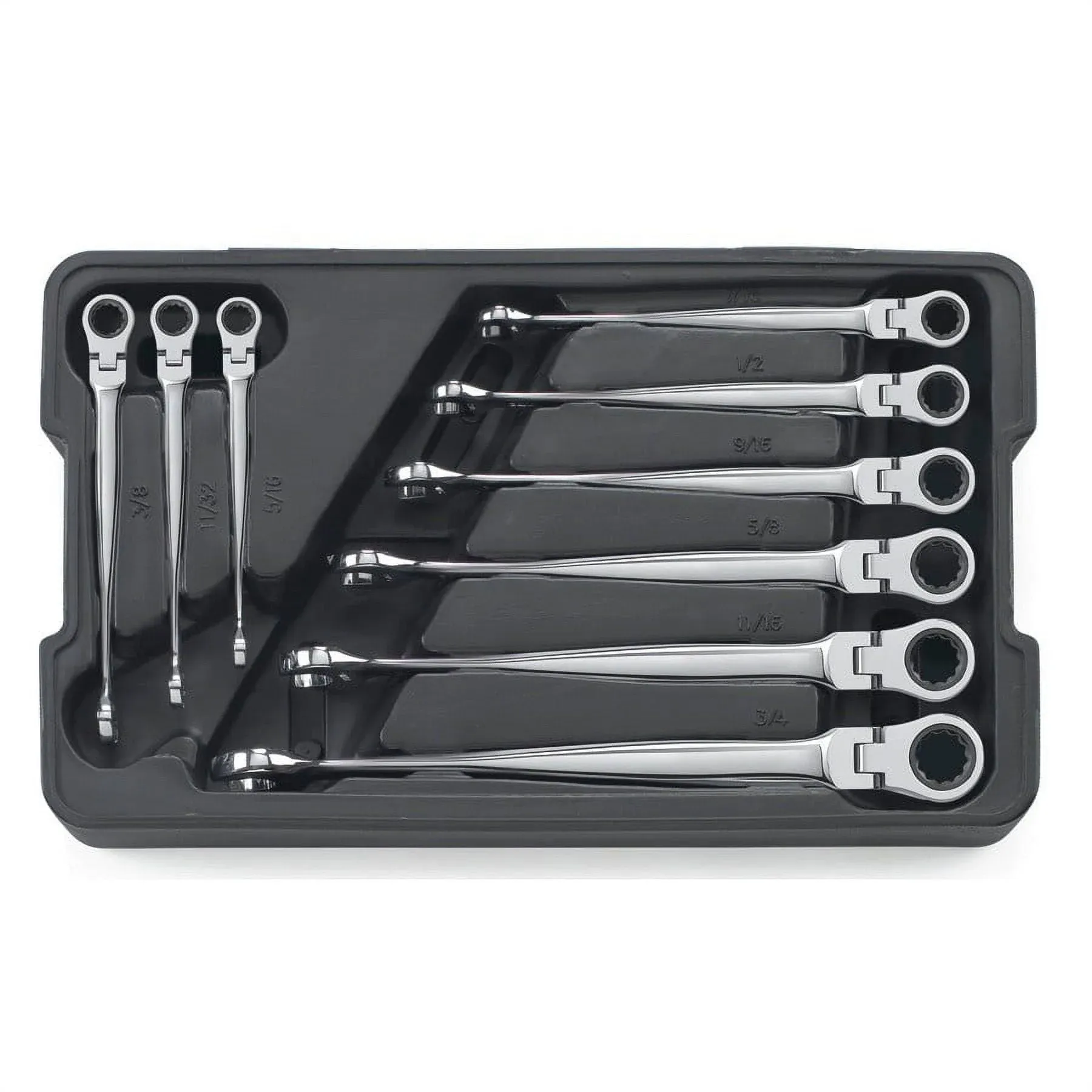 GearWrench 85298 - 9 Piece X-Beam SAE Flex Combination Ratcheting Wrench Set