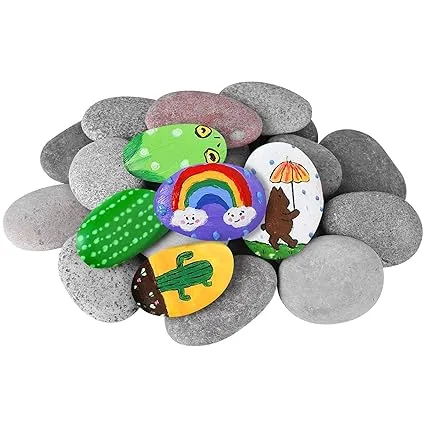 River Rocks for Painting 25 Pcs Large 2-3 Inch Flat Smooth Painting Stones Craft Rock to Paint