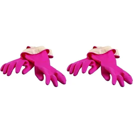 Casabella Premium Waterblock Cleaning Gloves - 2 Pair (4 Gloves) Pink - Small