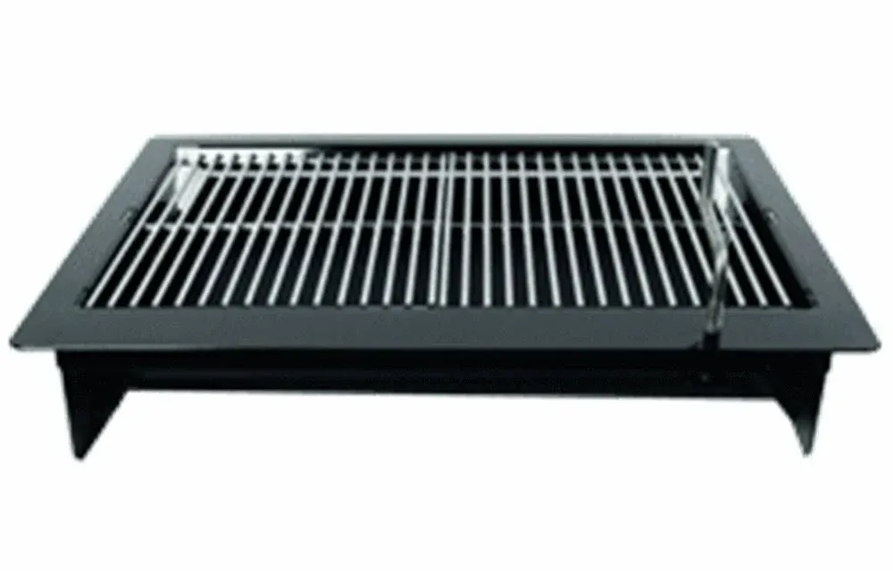 EasyChef Charcoal/Wood Built-In BBQ Grill 24&#034; - Front Loader w/ SS Cooking Grids