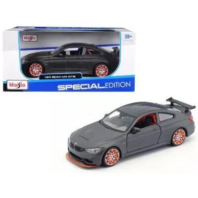 Maisto International Inc 31246Gry Bmw M4 Gts Gray With Carsbon Top & Orange Wheels 1 By 24 Die-Cast Model Cars