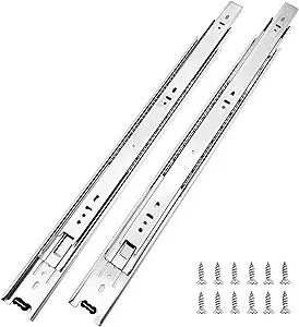 Tobinice 10 Pairs of 18 inch Hardware 3-Section Full Extension Ball Bearing Side Mount Drawer Slides,100 lb Capacity Drawer Slide FD-18-10