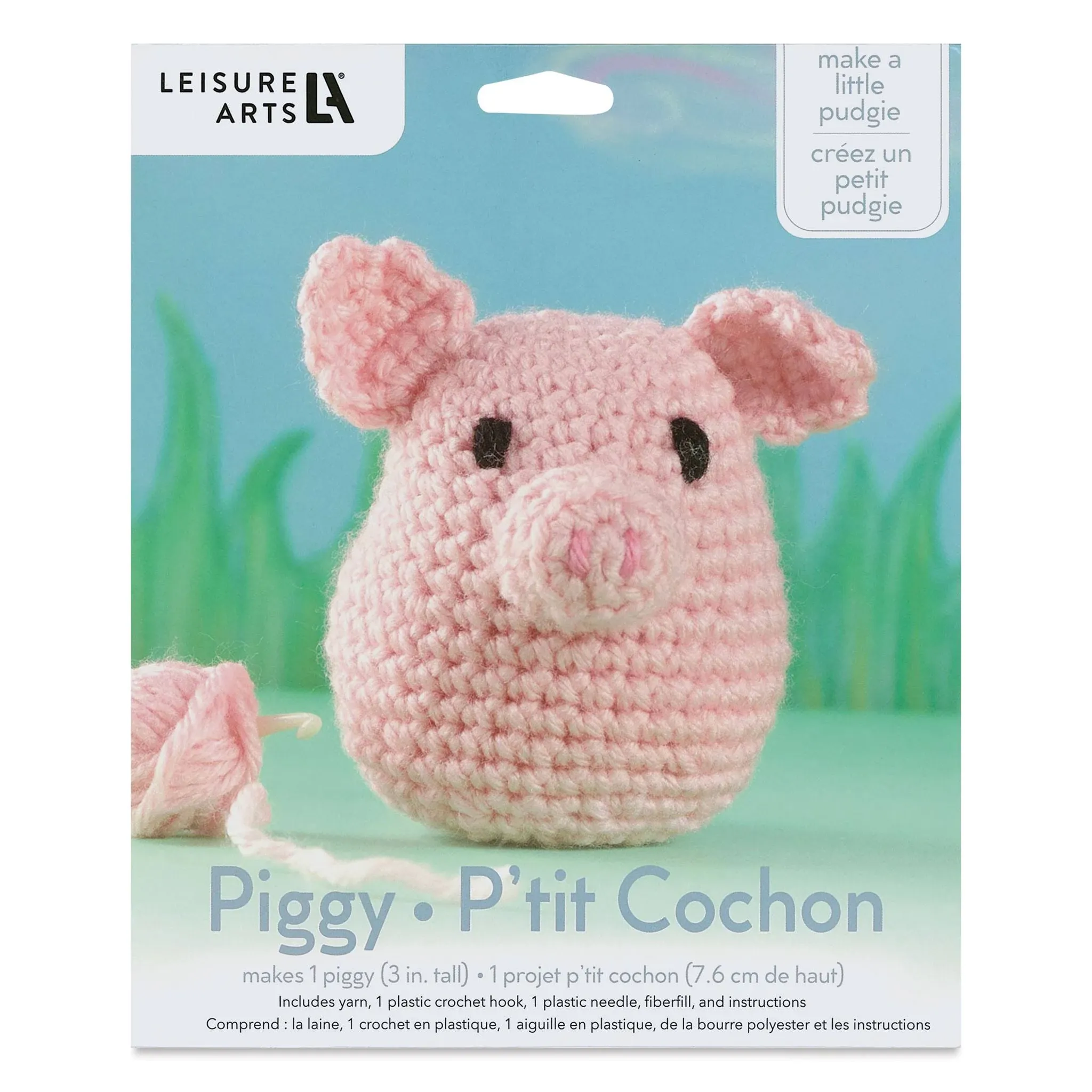 Piggy Pig Pudgie Crochet Kit, Complete Kit To Make One, From Leisure Arts NEW, Please See Description and Pictures For More Information!