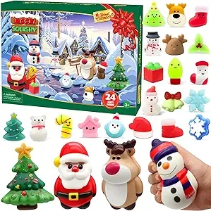 SURCVIO Christmas Advent Calendar 2022 with 4 Cute Jumbo and 20 Mochi Squishy...