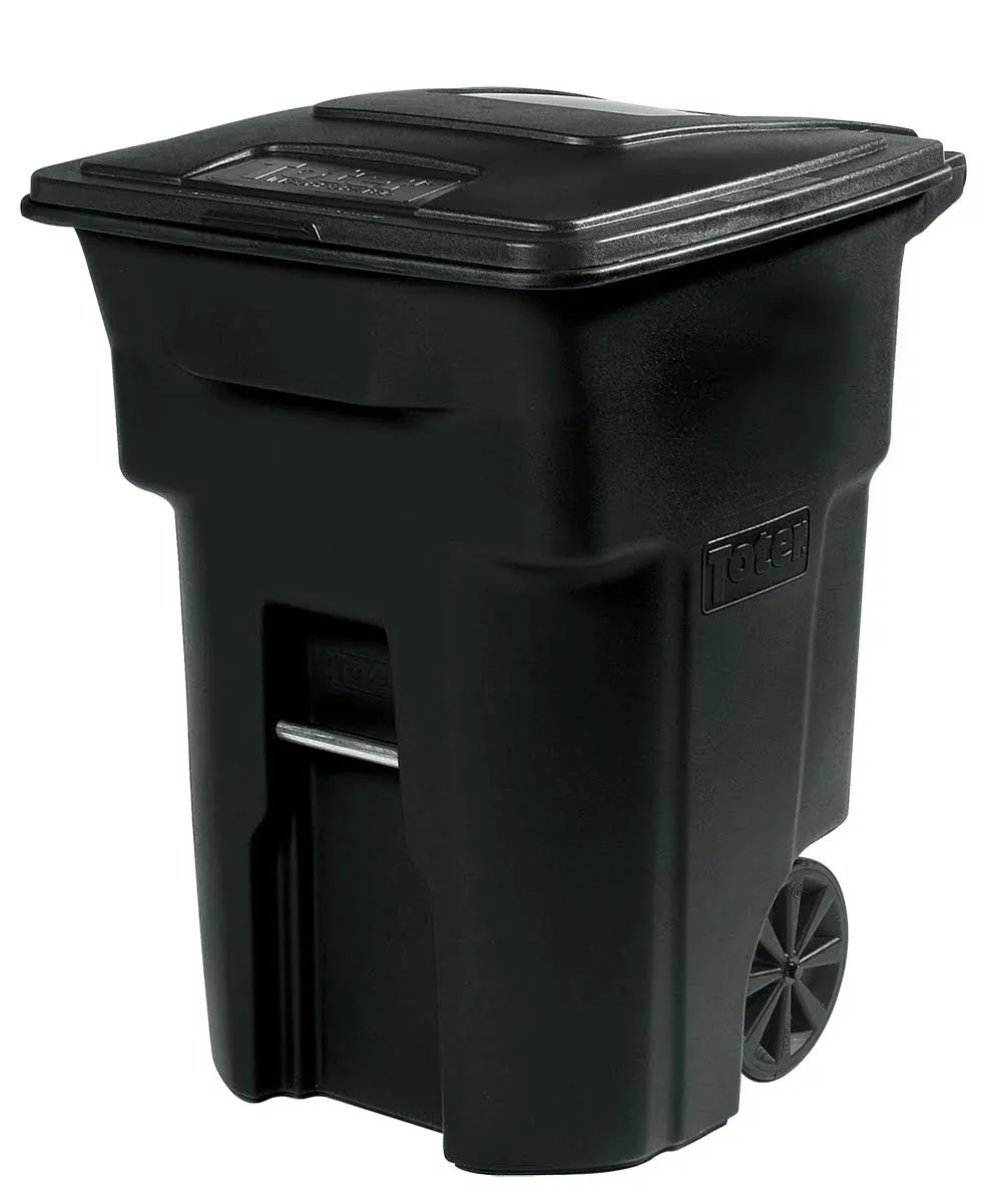 Toter 96 gal Black Polyethylene Wheeled Garbage Can Lid Included