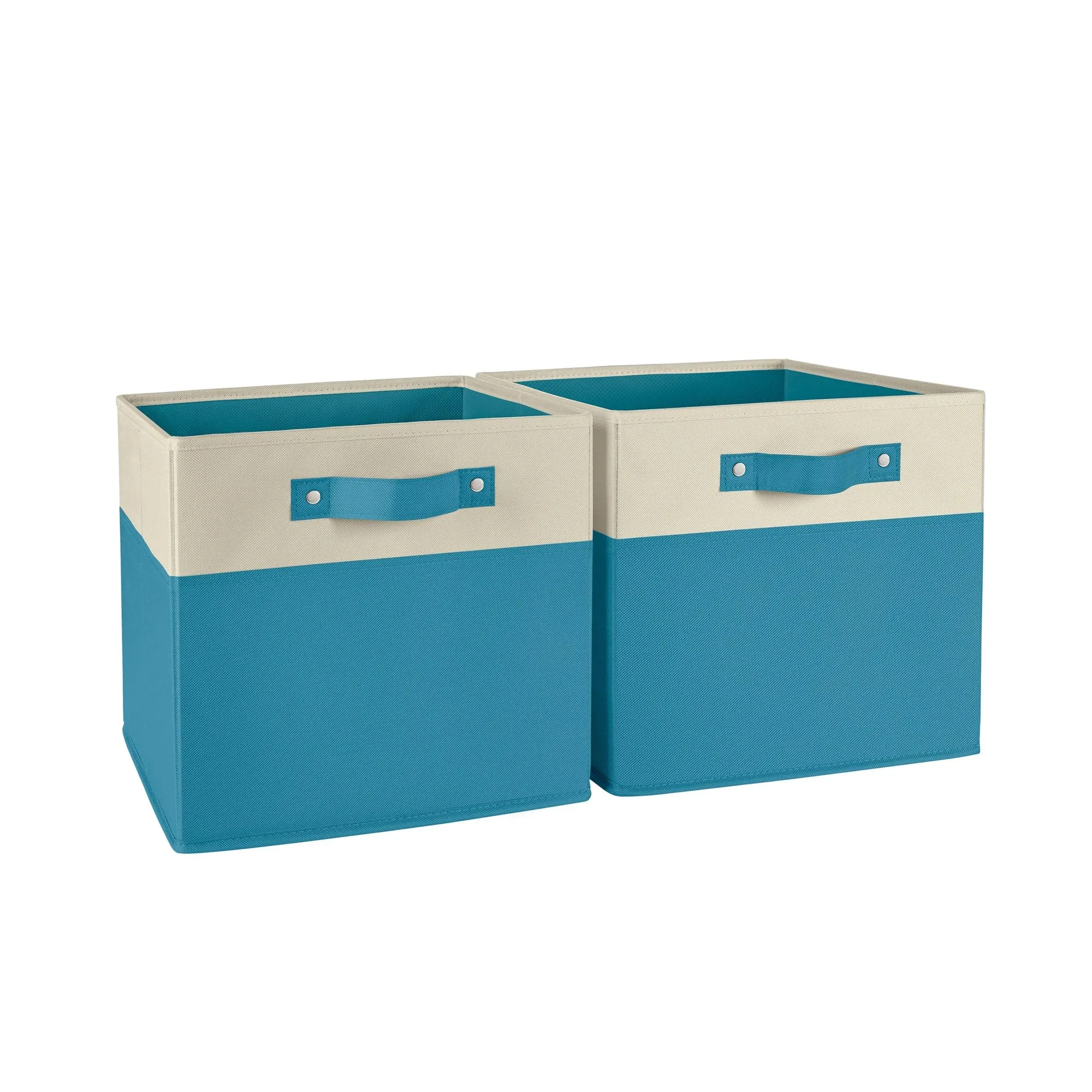 RiverRidge Home Kids 2PC 10.5in Two-Tone Folding Storage Bin Set - Taupe