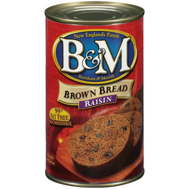 B&M Brown Bread with Raisins, 16-Ounce Cans (Pack of 6) 