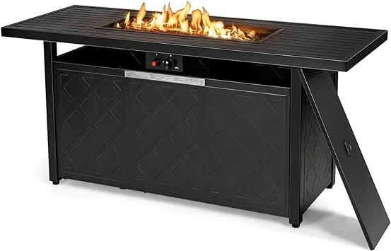 Tangkula 57 Inches Propane Fire Pit Table, Patiojoy 50,000 BTU Outdoor ...